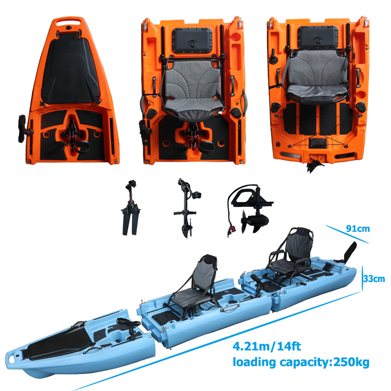 Fishing Kayak Sit On Top - 14FT 2 Kişilik Ayrılabilir Pedal Kayığı